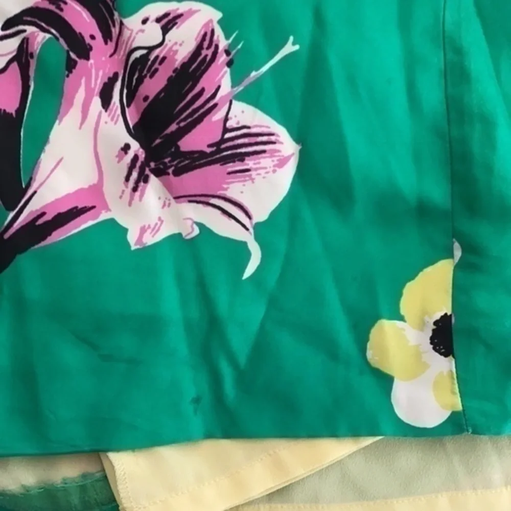 J. Crew green floral silk halter shift dress